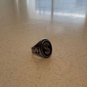 Men's Silver Dollar Sign Ring